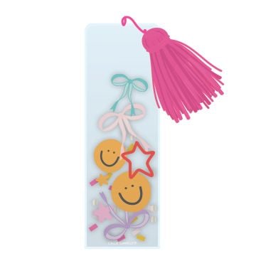 Smiley Faces & Coquette Bows Confetti Bookmark